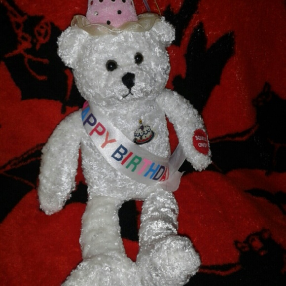 Happy Birthday bear that sings Happy Birthday.