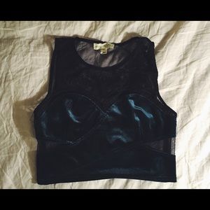 💫Staring at Stars💫 Velvet and Lace Crop Top