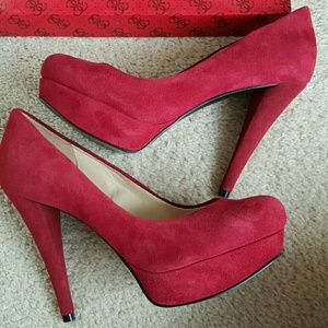 Guess red suede size 5.5