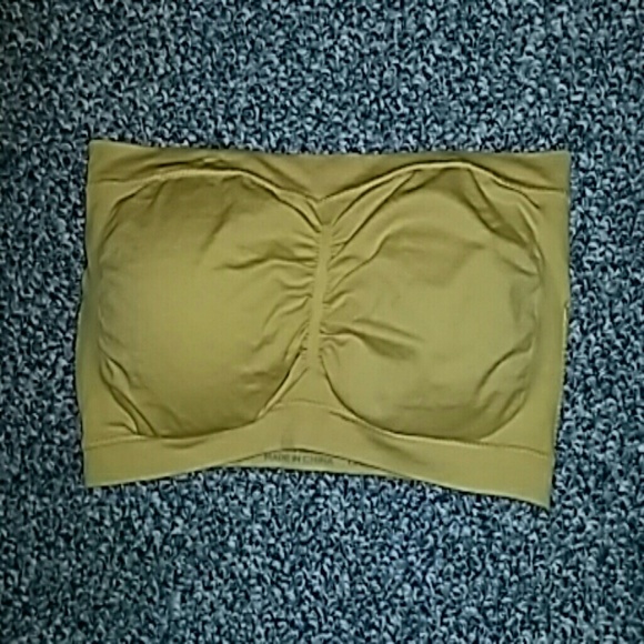 Mustard yellow bandeau with removable padding - Picture 2 of 3