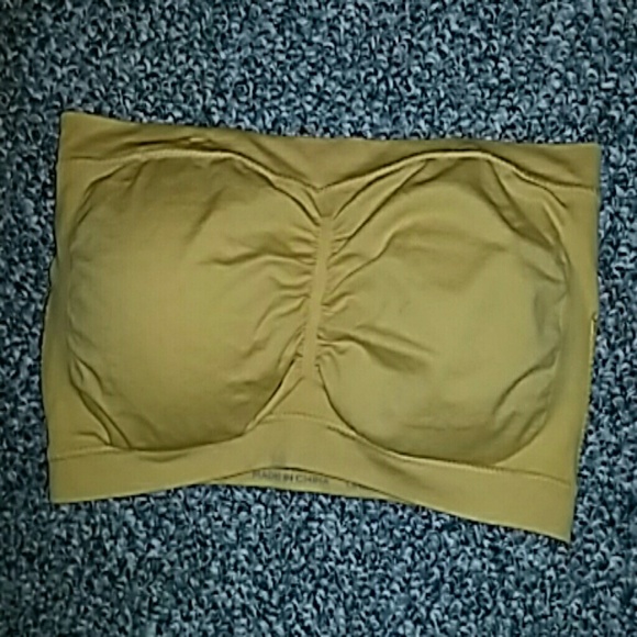 Mustard yellow bandeau with removable padding - Picture 3 of 3
