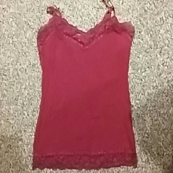 Berry colored lace cami