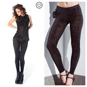 Black Milk Burned Velvet Black leggings