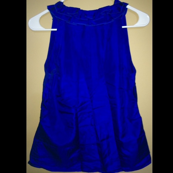 Cobalt Blue 100% Silk Elena Solano Top sz: S - Picture 3 of 4