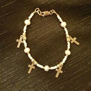 Gold & Freshwater Pearl Keepsake Bracelet