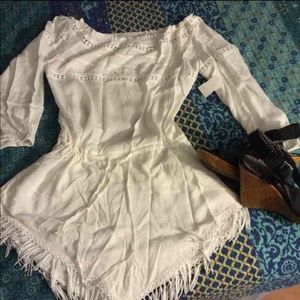 ❌SOLD❌White fringey romper