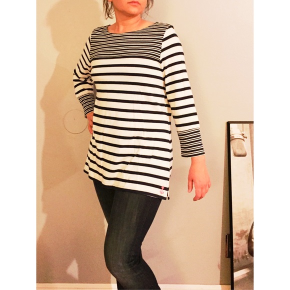 Charter Club Tops - CHARTER CLUB STRIPPED TOP/ QUARTER LENGTH SLEEVES