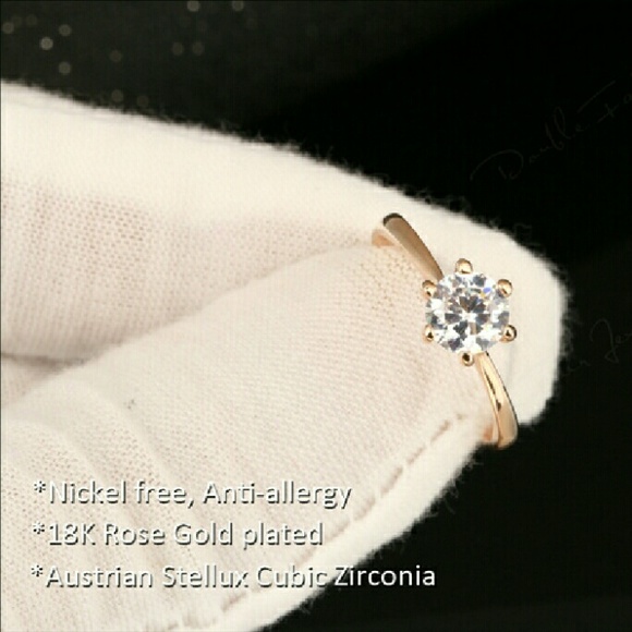 18KRGP 1 Carat Austrian CZ Ring