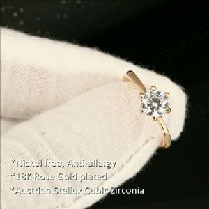18KRGP 1 Carat Austrian CZ Ring