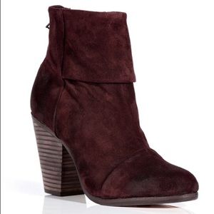 Rag and Bone Newbury burgundy pony hair boots 37.5