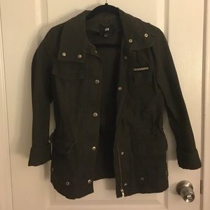 Forest green army jacket with gold details