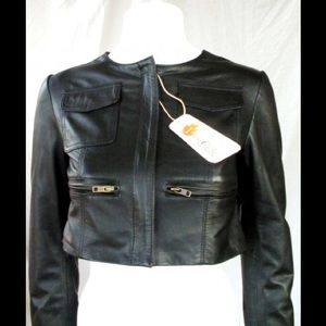 Women's cropped leather jacket style 2600