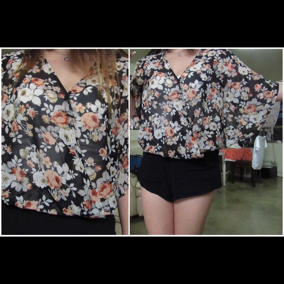 sheer floral top 🌸