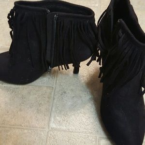Dollhouse High Heel Fringe Booties