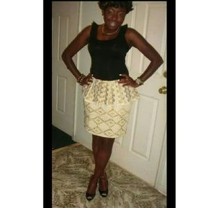 African Kente print peplum skirt