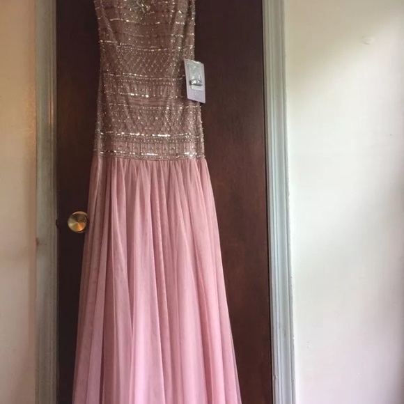 Js collection mauve dress size 0 new tag prom love - Picture 2 of 4