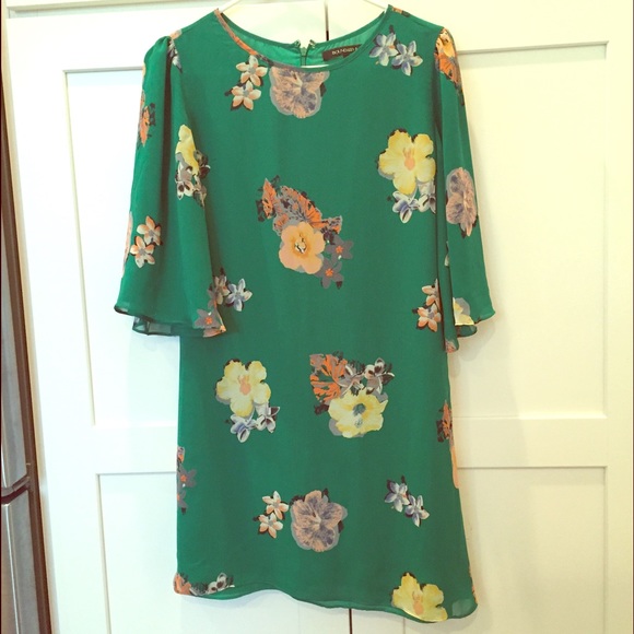 Green floral dress