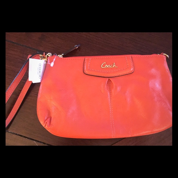 Orange Coach Wristlet - Picture 1 of 3