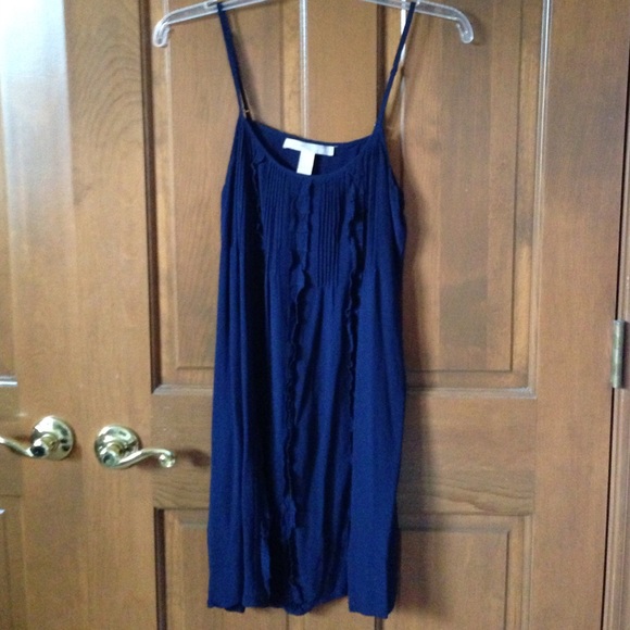 Navy Ruffled Cami Dress