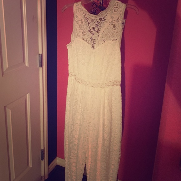 Plus size Fancy White Lace Romper