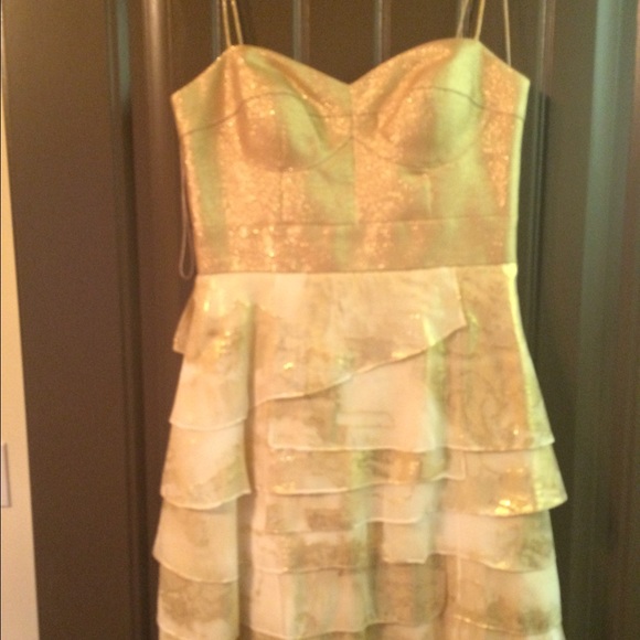 Aiden Maddox size 2 gold cocktail dress