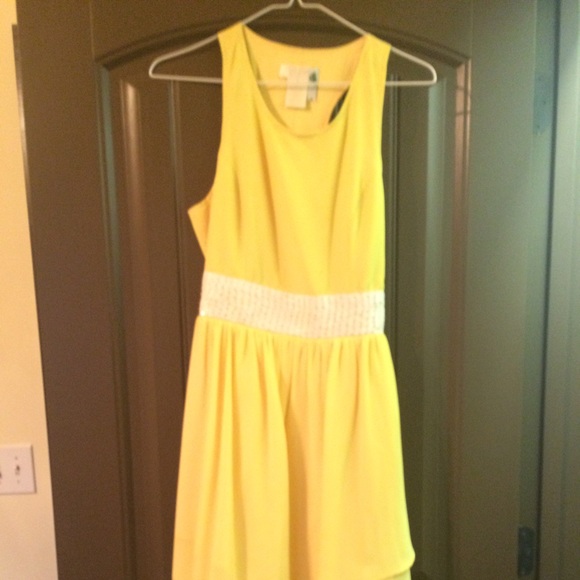 Yellow high-low dress
