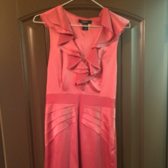 Pink satin cocktail dress