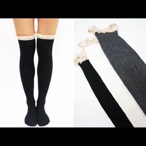 Burgundy Knee High Boot Socks