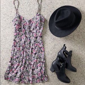 American Eagle Floral Button Front Slip Dress