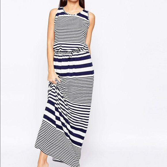 Asos maxi dress blue and white