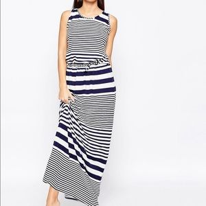 Asos maxi dress blue and white