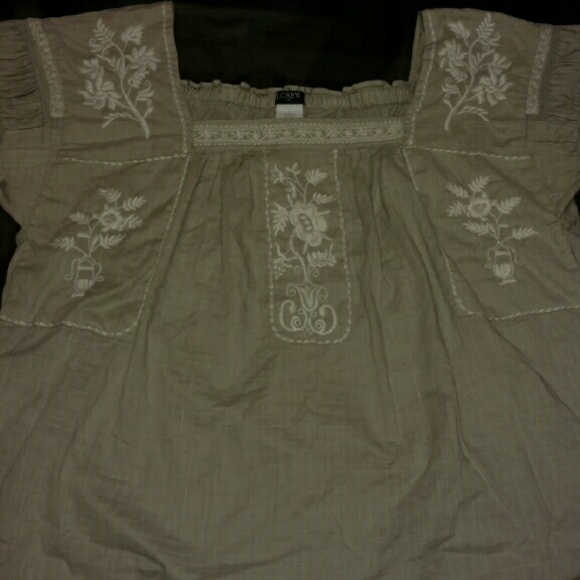 J Crew peasant boho blouse size large