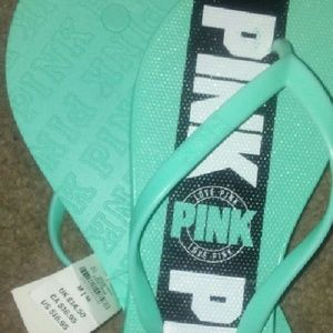 Vs pink mint green flip flops size 7-8