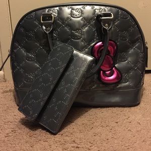 Hello Kitty Shiny Embossed Loungefly Hand Bag