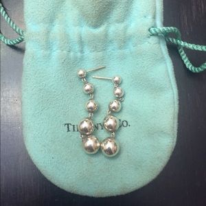 Authentic Tiffany Drop Ball Silver Earrings