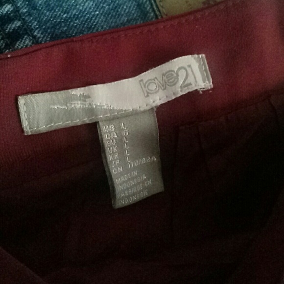 Maroon Peplum Pencil Skirt - Picture 2 of 2