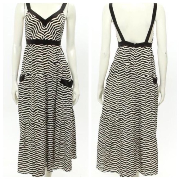 Marc Jacobs Brown Licorice Print Silk Maxi Dress - Picture 2 of 4