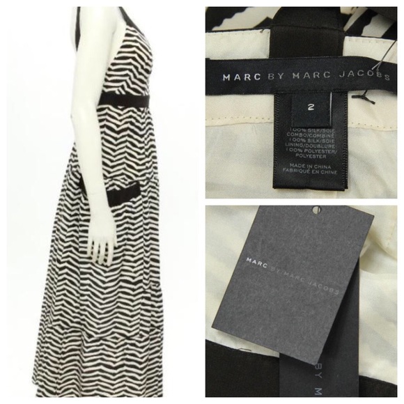 Marc Jacobs Brown Licorice Print Silk Maxi Dress - Picture 3 of 4