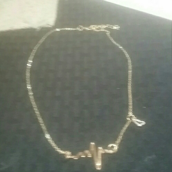 BUNDLE ONLY new gold tone ekg heartbeat necklace - Picture 3 of 3