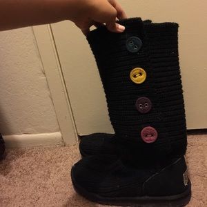 Black Crotchet Ugg Boots