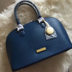 Brand new GENUINE LEATHER  blue purse JOY IMAN