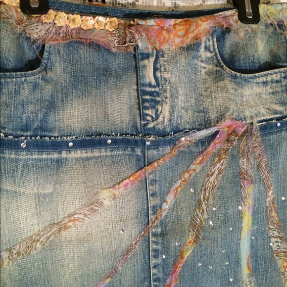 Donated... one-of-a-kind denim skirt - Picture 2 of 4