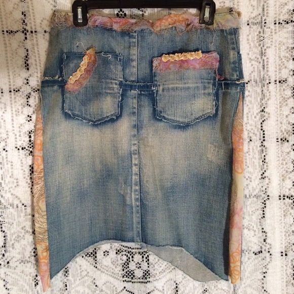Donated... one-of-a-kind denim skirt - Picture 3 of 4
