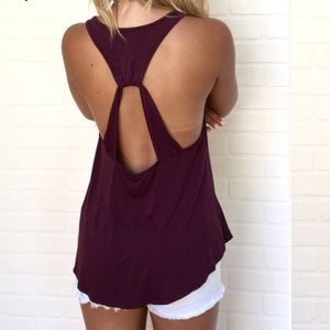 Burgundy tank