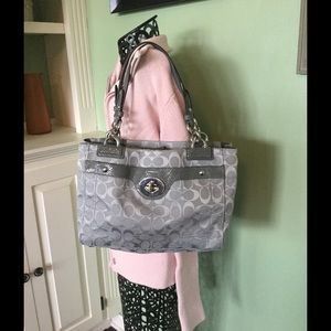 Coach purse Med blueish grey