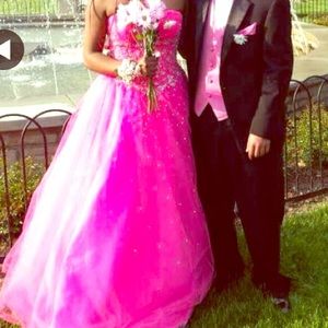 Hot pink prom dress