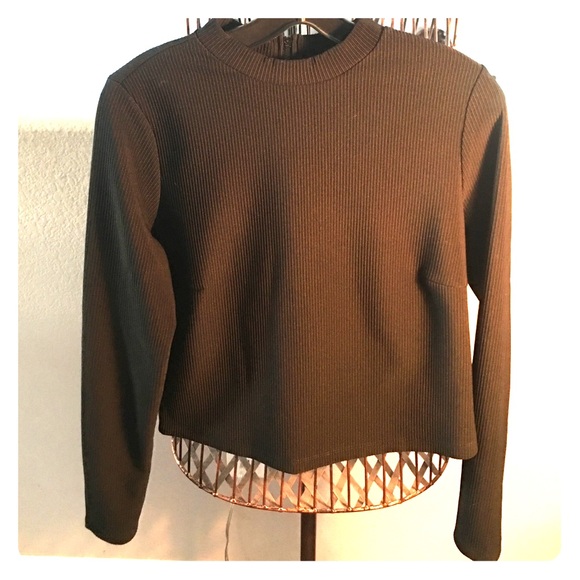 Plus size Black Crewneck Crop Top
