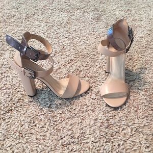 Forever 21 Nude Chunky Heels