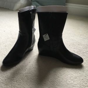 Cole Haan leather wedge boots