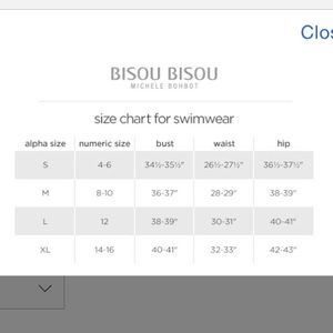 bisou bisou swim black suit top size large poshmark bisou bisou size chart